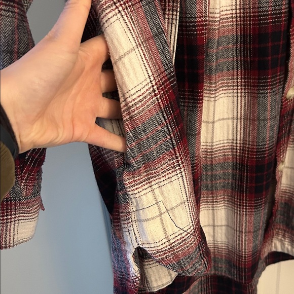 Women’s Plaid Shirt - Red, Navy Blue, and White - Picture 4 of 6
